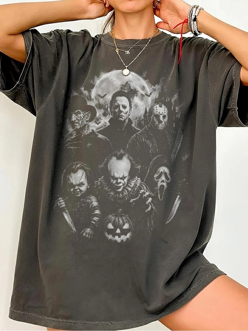 Black Horror Characters Costume Tee